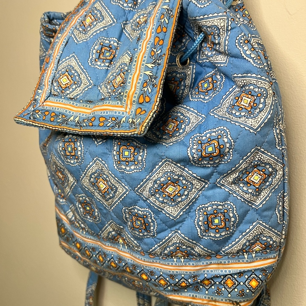 Vera Bradley traditional Blue Diamond design Backpack - Picture 3 of 13